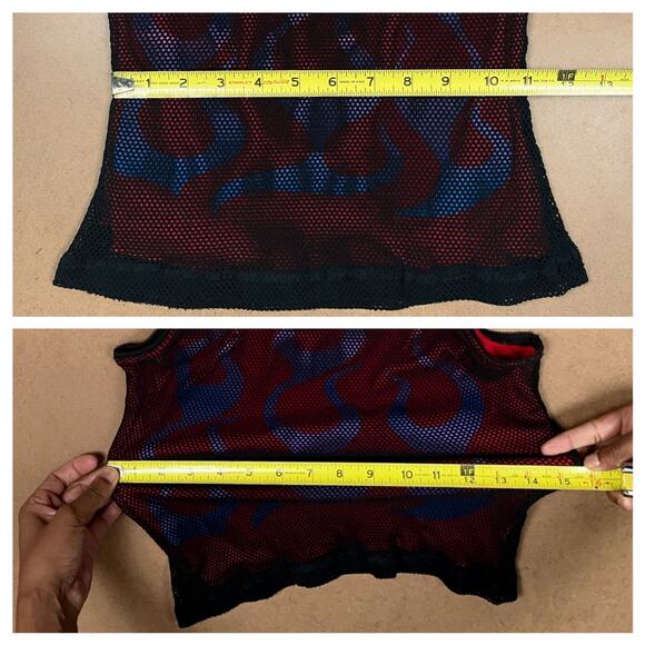 Y2K Lip Service Flame Tank Top Fire Vintage Hot Topic Mall Goth Gothic Rave - Picture 11 of 12